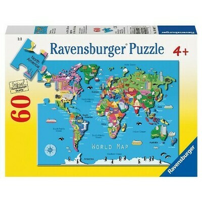 096077 World Map 60pc Puzzle