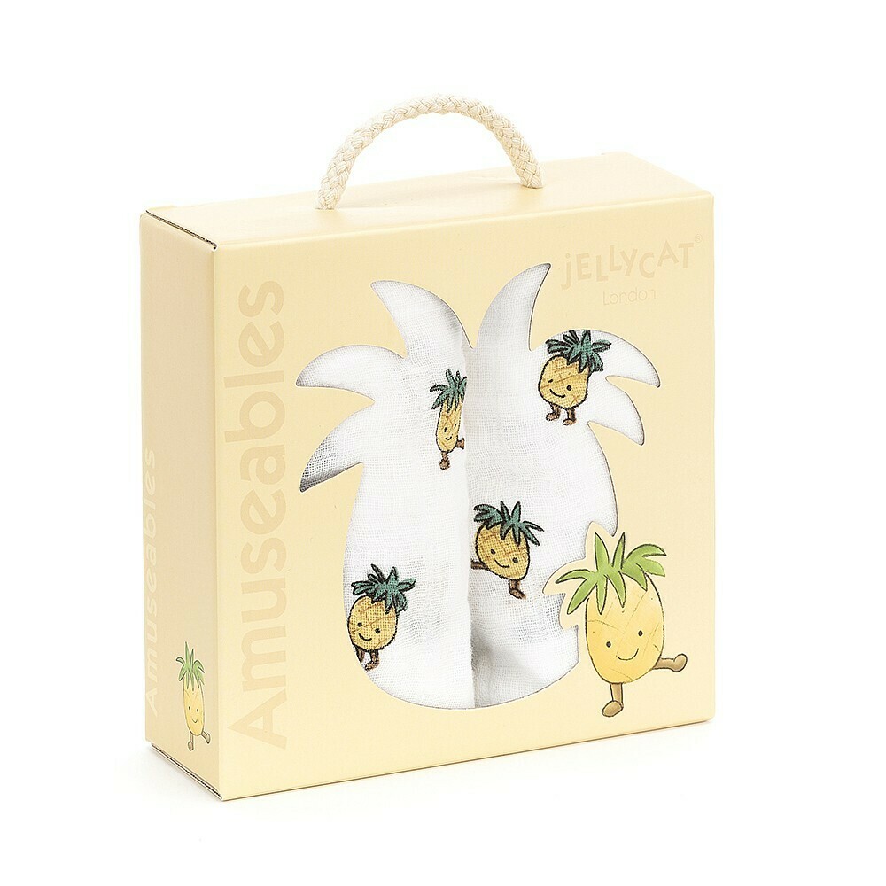 SALE: Amuseables Pineapple SO/2 Baby Muslins - org. $19.99