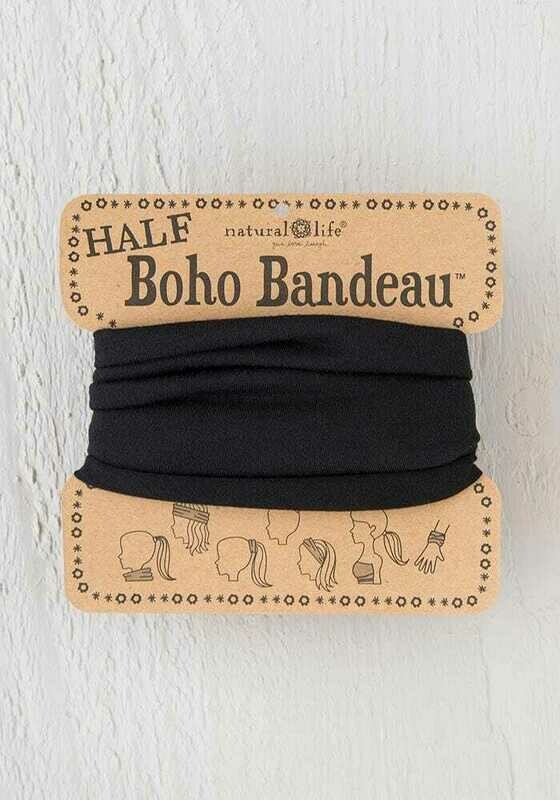 155 Solid Black Half Boho Bandeau