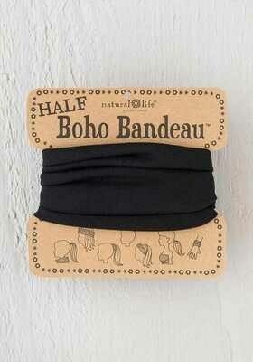 155 Solid Black Half Boho Bandeau
