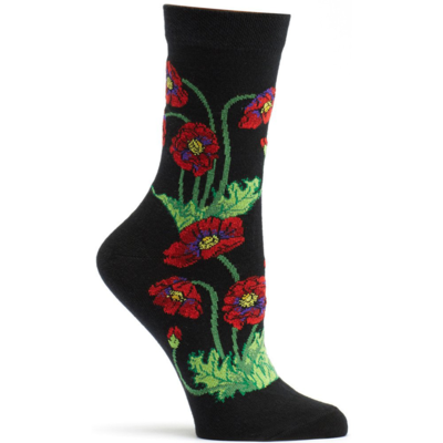 Apothecary Florals Poppies Ozone Socks