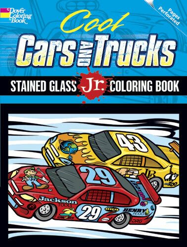 Cool Cars and Trucks - Stained Glass Jr. Coloring Book - PB