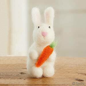 Serrv White and Fuzzy Bunny w/ Carrot - 65674