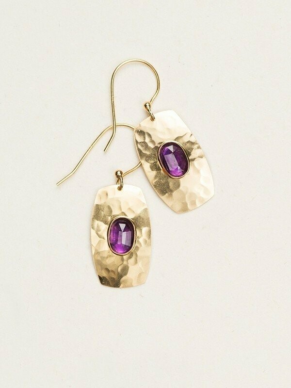 HY 12379 Purple/Gold Wanderer Earrings