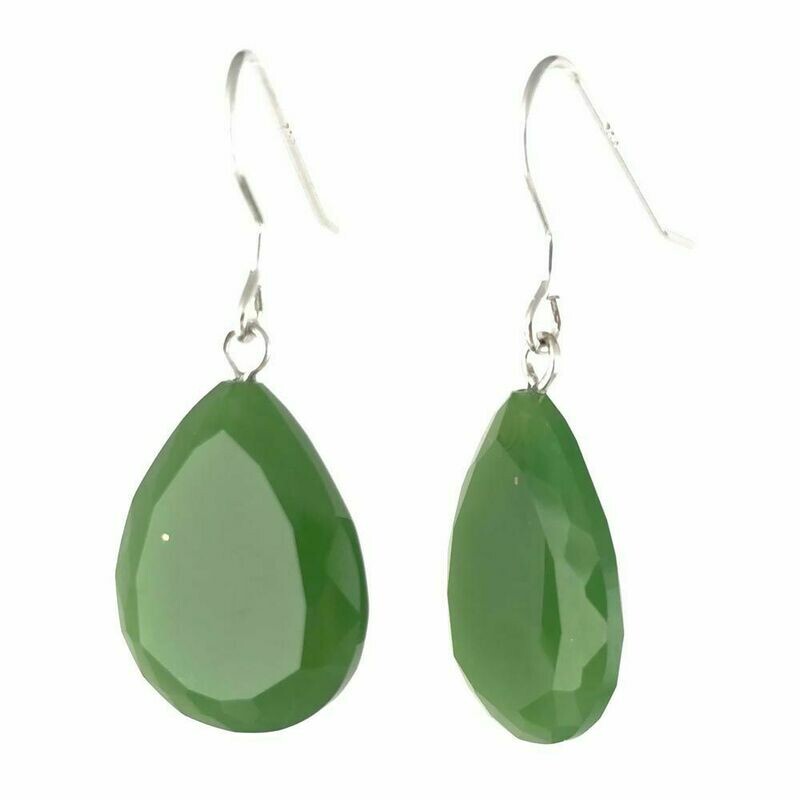 Jade Crystal Drop Earrings