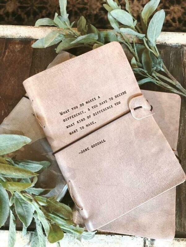 Jane Goodall Blush Leather Journal Sugarboo