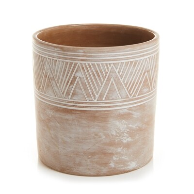 Serrv Lrg Etched Cylinder Planter - 46207