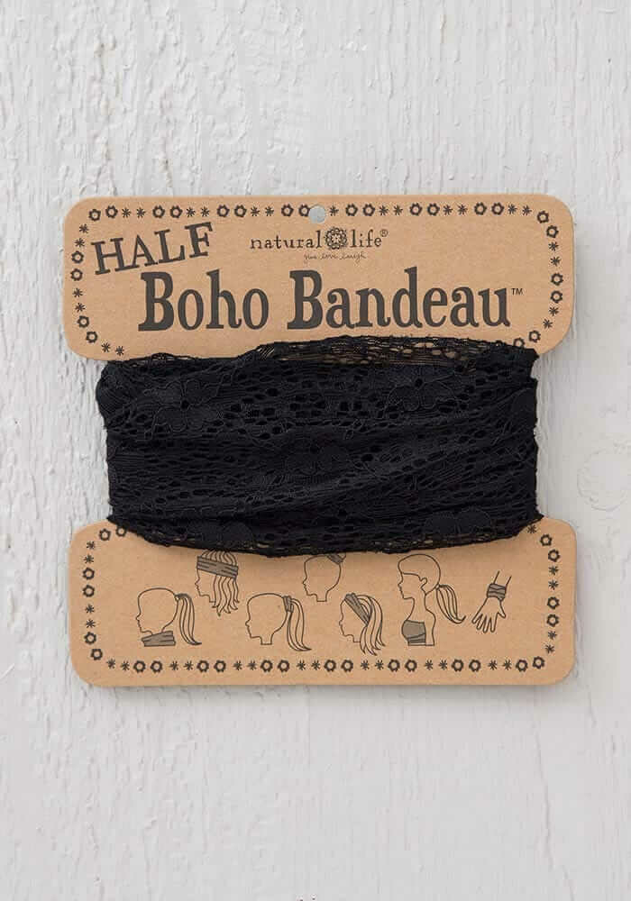 157 Half Boho Bandeau Black Lace
