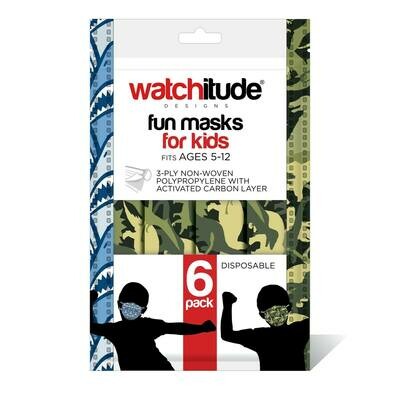 SALE: Dino Camo/Shark Frenzy Fun Masks for Kids - Watchitude - org. $12.99