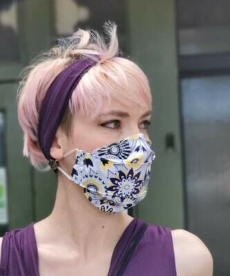 SALE:  Yellow Flowers Boxed Civvy Face Mask - (orig $16.99)