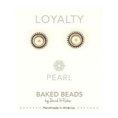 E1102K Loyalty Pearl Powerstone Post BB Earrings