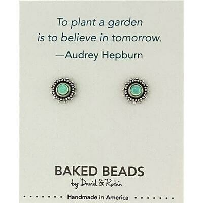 E1149D Garden Hepburn Quotestone Post BB Earrings