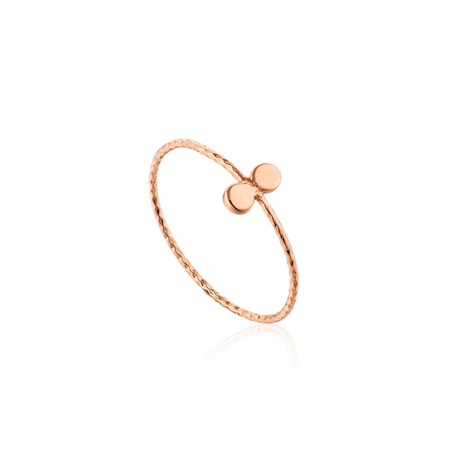Ania Haie Texture Mix Double Dot Ring in Rose Gold