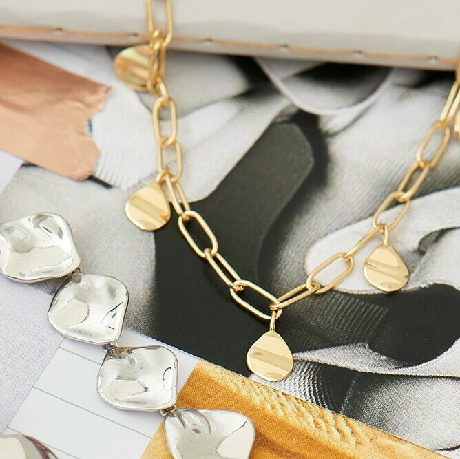 Ania Haie Crush Drop Discs Necklace - Gold