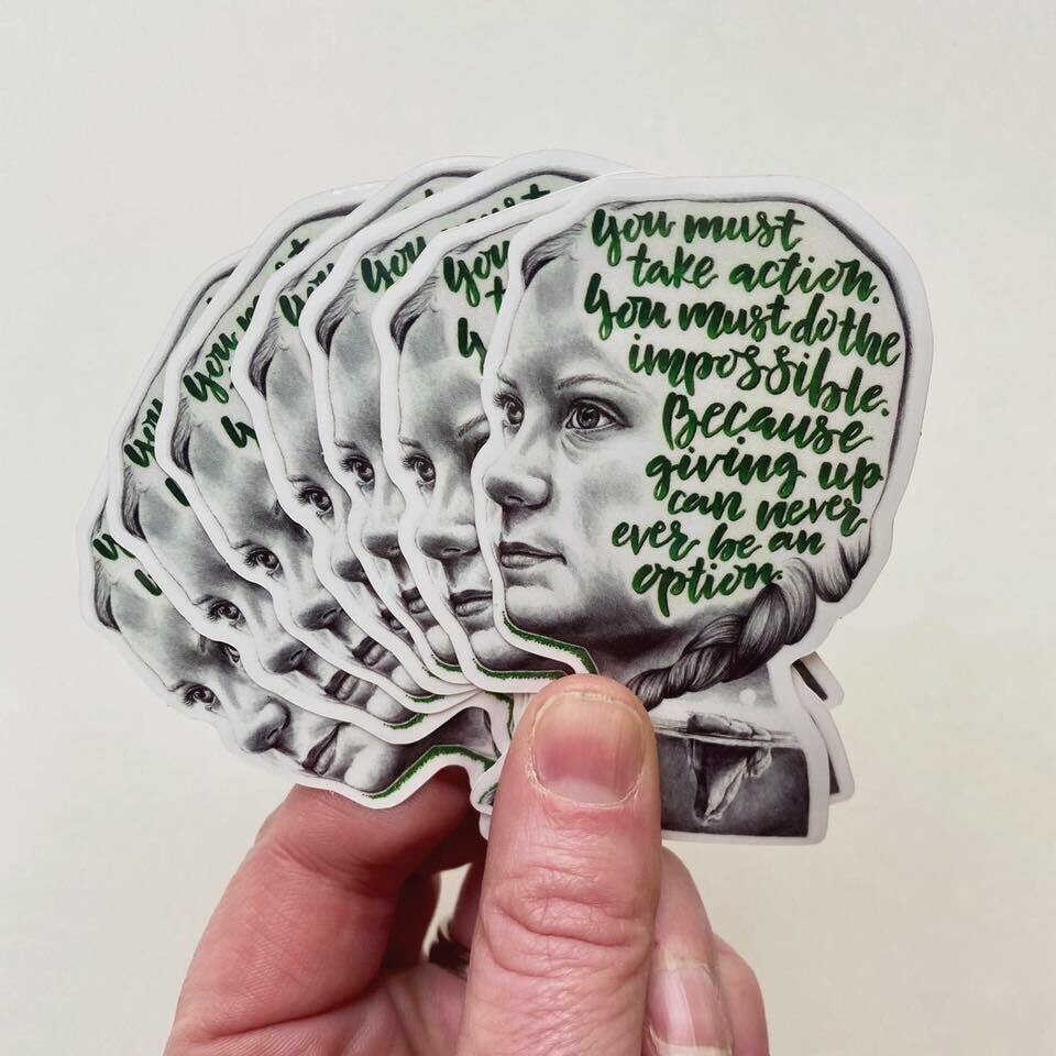 Greta Thunberg Sticker by Artist Mandi Antonucci