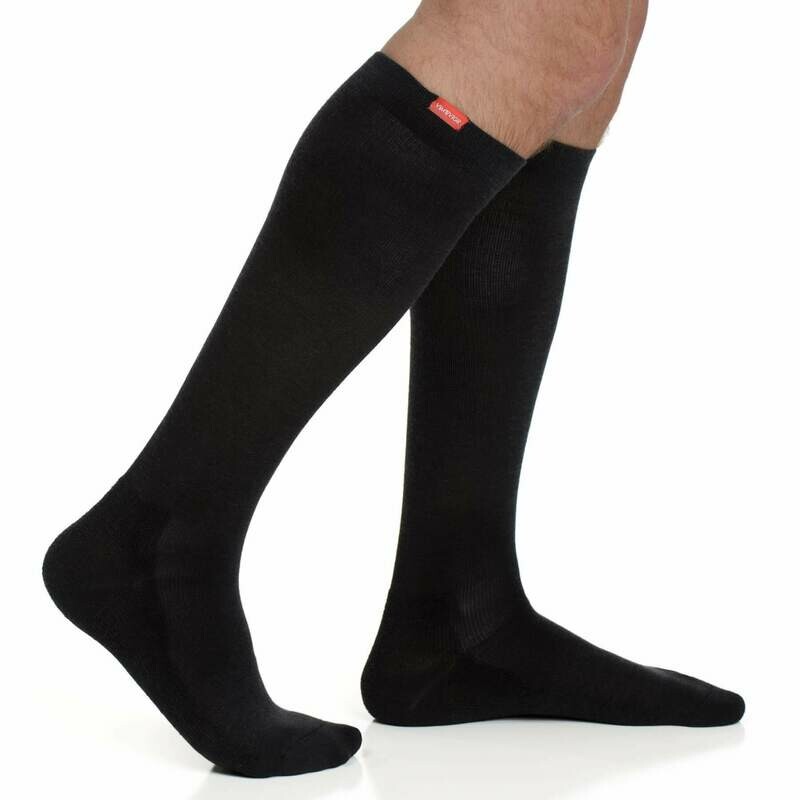 V&amp;V Black S/M Moisture Wick Nylon 15-20mmHG Compression Socks