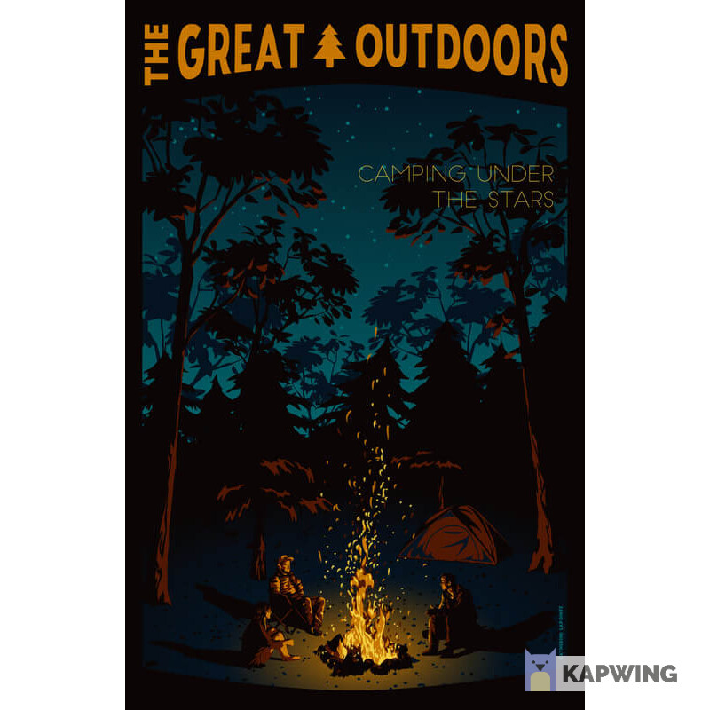 The Great Outdoors: Camping Under the Stars Travel Poster - 11x17"
