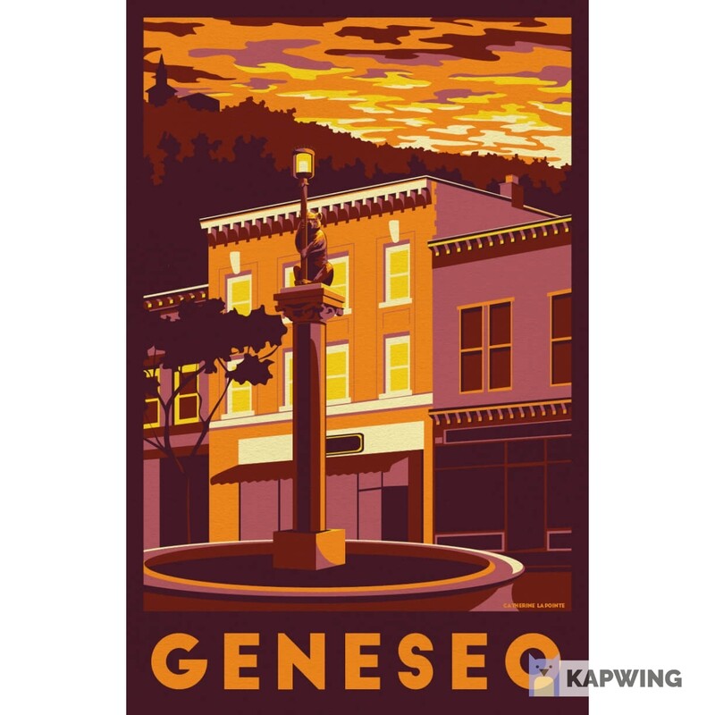 Geneseo Lionheart Travel Poster - 11x17&quot;