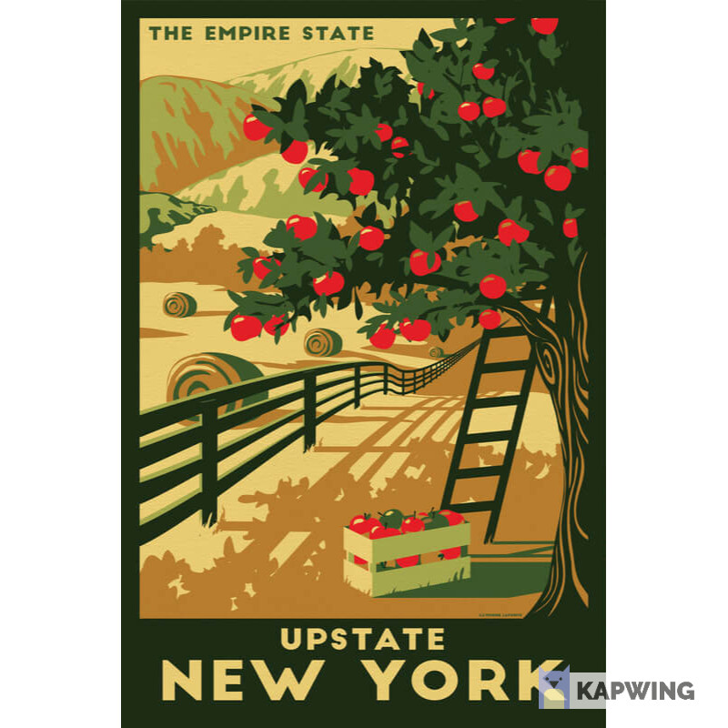 Upstate New York Vintage Travel Poster - 11x17"