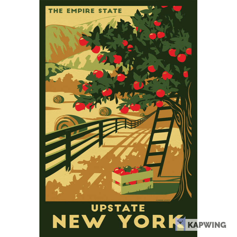 Upstate New York Vintage Travel Poster - 11x17&quot;
