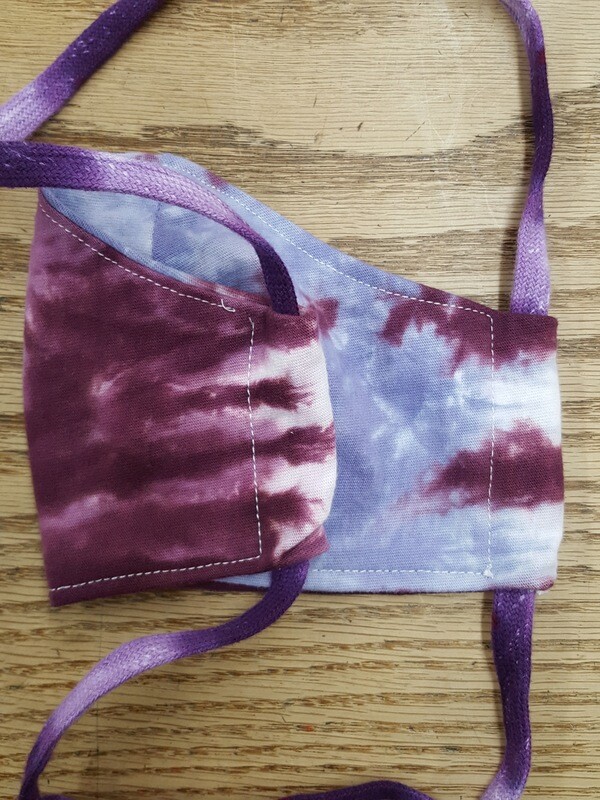 SALE: Hand Sewn Tie-On Tie-Dye Mask - org. $8.99