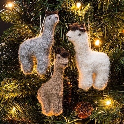 Fuzzy Alpaca Ornament