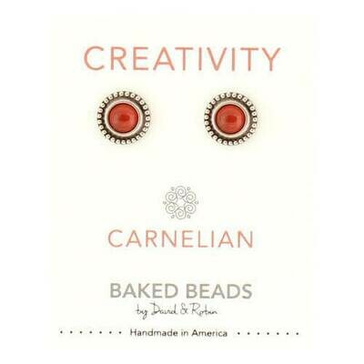 E1102G Creativity Carnelian Powerstone Post BB Earrings