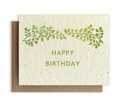 Botanical Happy Birthday Plantable Seed Paper Card - GC-C06