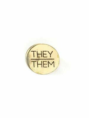FA They/Them Brass Pronoun Pins