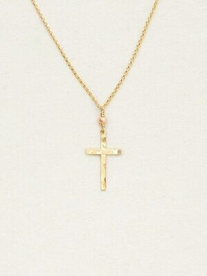 Holly Yashi 11474 Gold Love and Honor Cross Drop Necklace