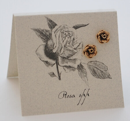 S&amp;B Rose 14k Gold vermeil Post Earrings