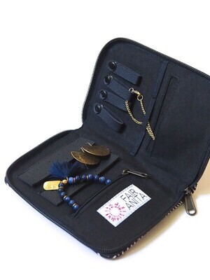 SALE: FA Black Matchstick Zip Folder Jewelry Travel Organizer Case - (orig.$25)