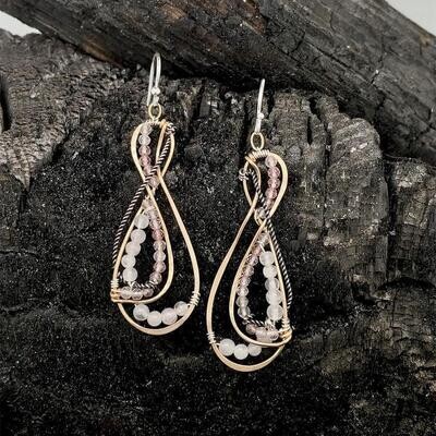 AbaM E79204 Rose Quartz Eternity Earrings