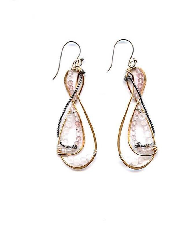 AbaM E79204 Rose Quartz Eternity Earrings