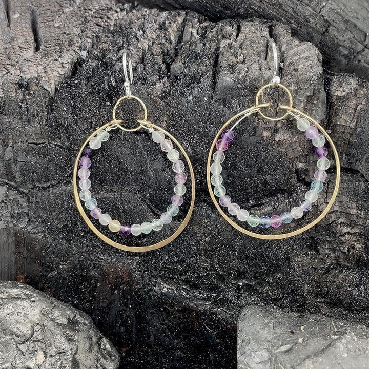 AbaM E79526 Fluorite Moon Glow Earrings