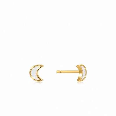 AH Wild Soul:  Moon Stud Earrings - Gold