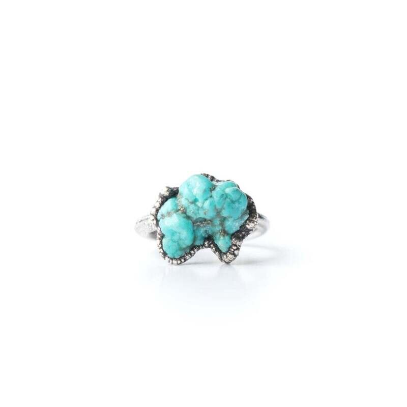 HH plated silver Sz 7 Ring Turq