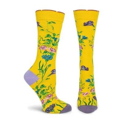 Flower Vines Socks Ozone Yellow