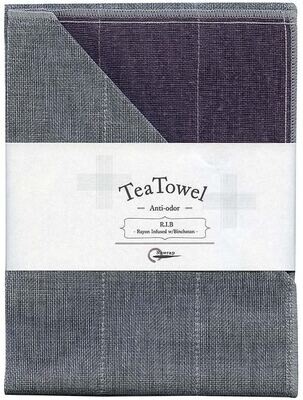 Binchotan Tea Towel - Light Purple x Charcoal
