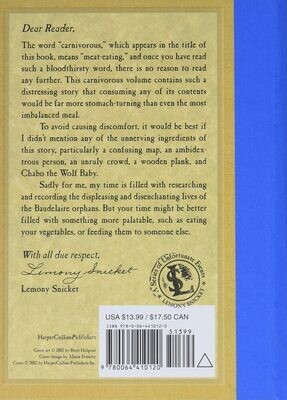 A Series of Unfortunate Events: The Carnivorous Carnival #9 - Snicket - Young Adult