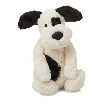 Jellycat Bashful Black and Cream Puppy Med