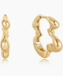 AH Taking Shape:  Twisted Wave hoop Earrings - Gold
