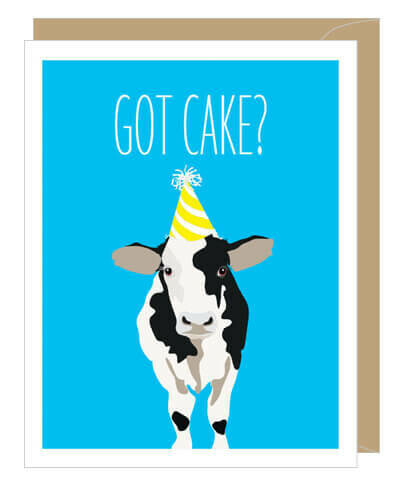 Got Cake? Cow Birthday Card