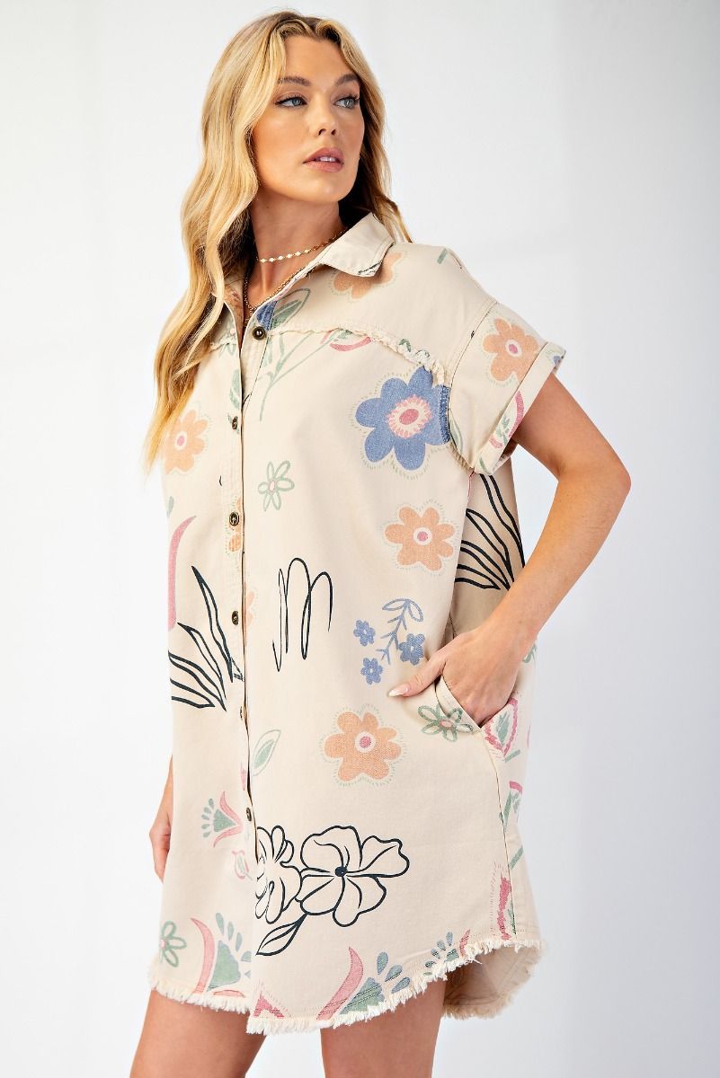 khaki printed wash