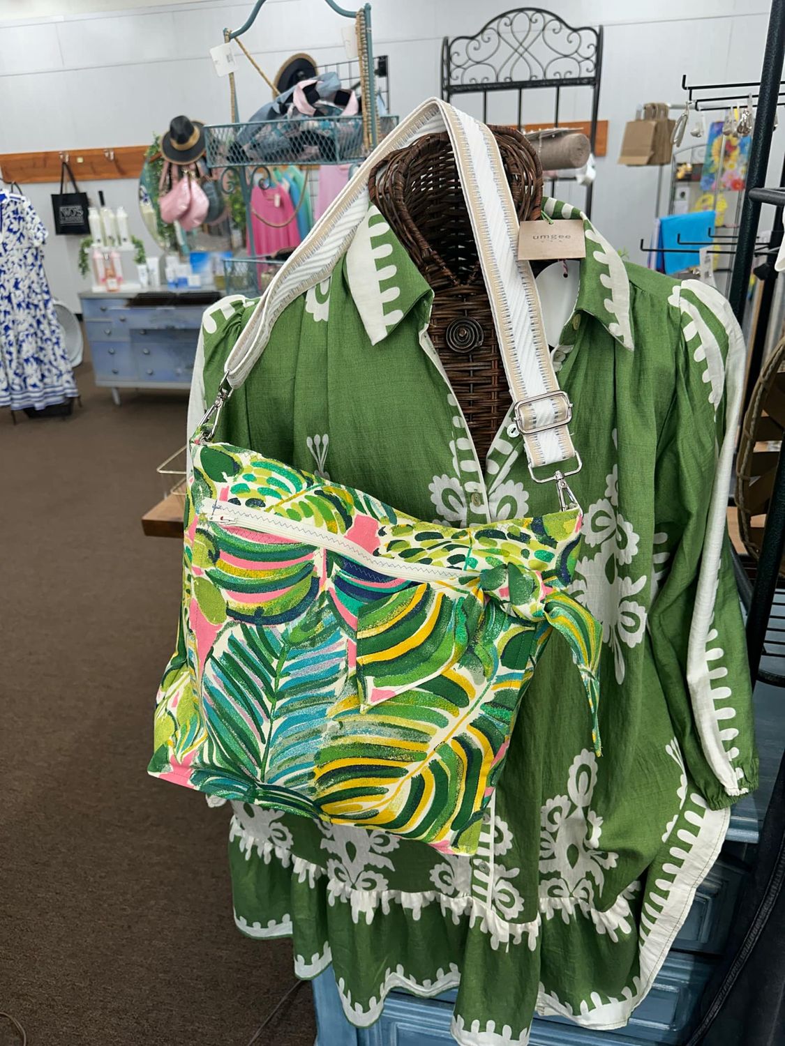 tropical bag with pocket