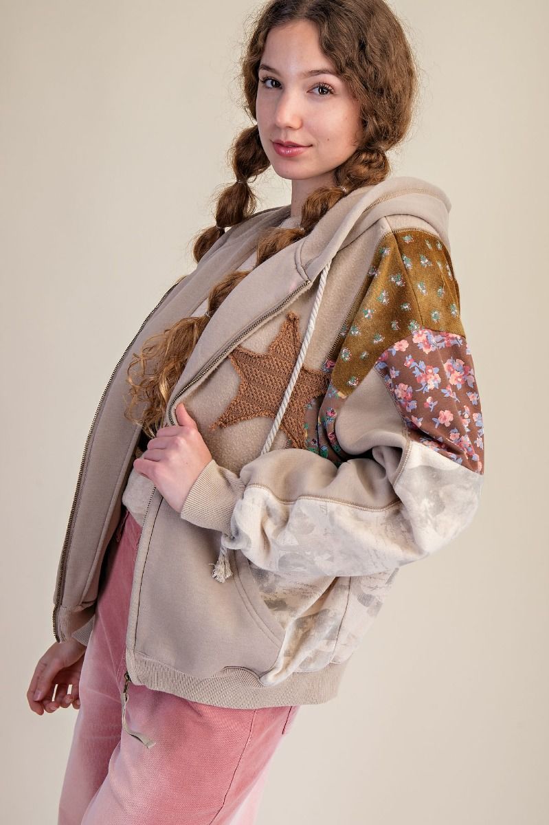 printed star patch easel jacket printed star patch easel jacket