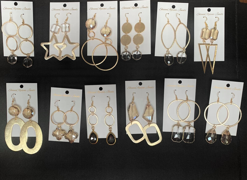 ShannAgains Gold Stone Earrings 