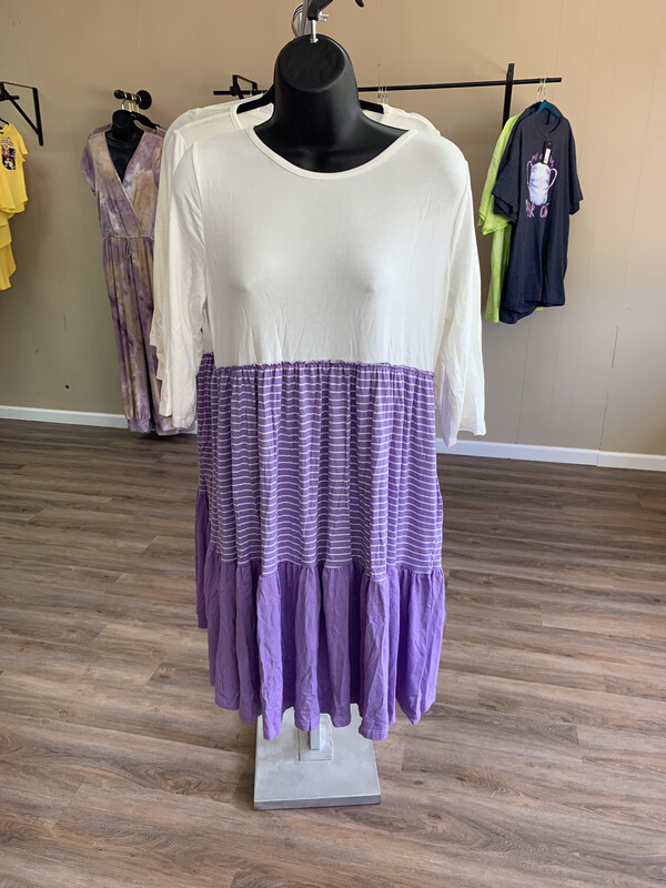 Purple and Cream Dress Plus