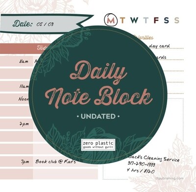 Undated Daily Note Block Calendar