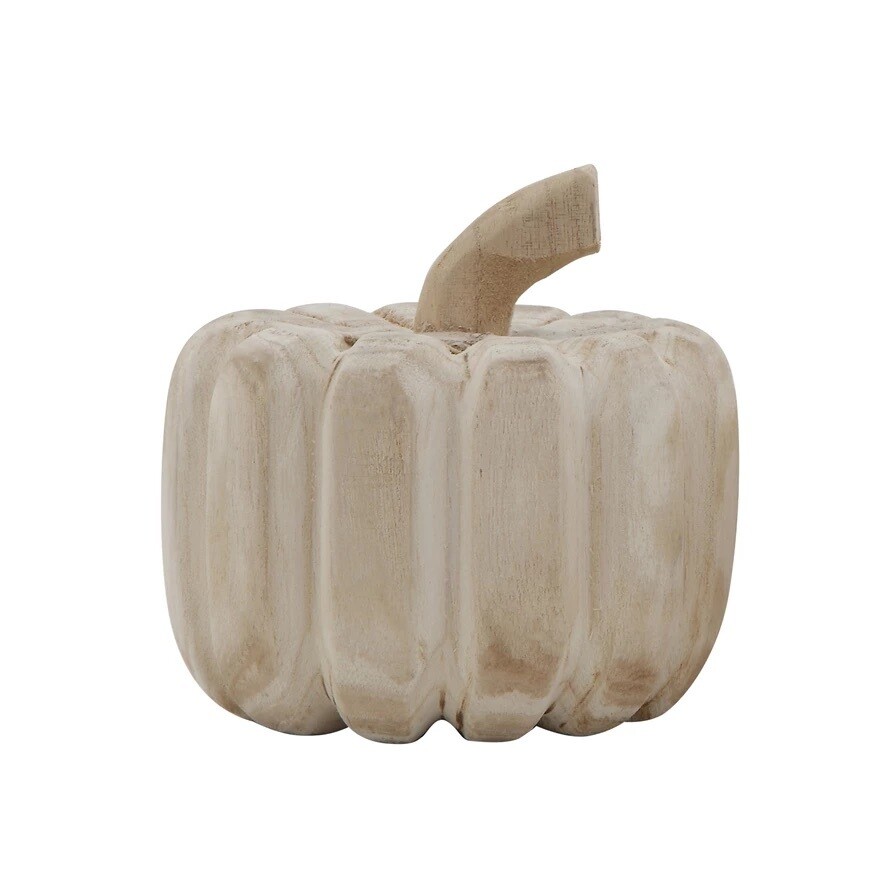 Carved Wood Pumpkin